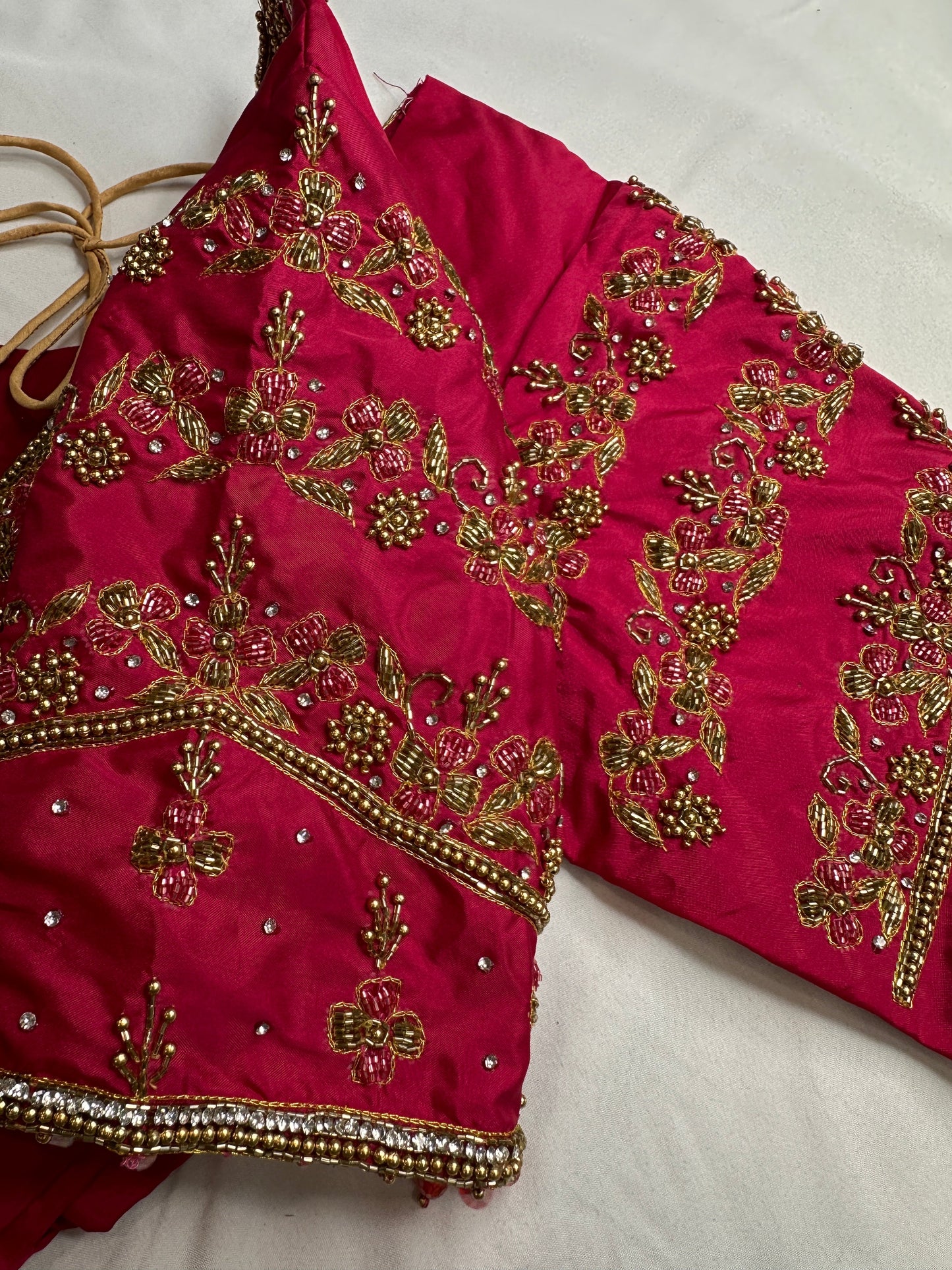 Pink Maggam Aari Embroidery Blouse