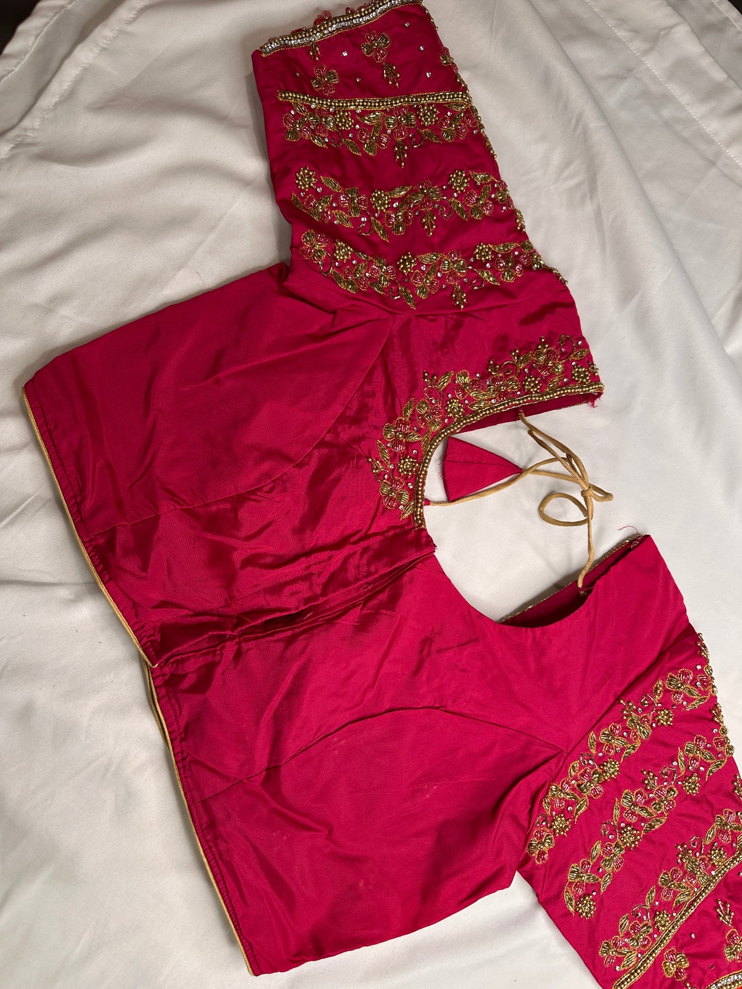 Pink Maggam Aari Embroidery Blouse