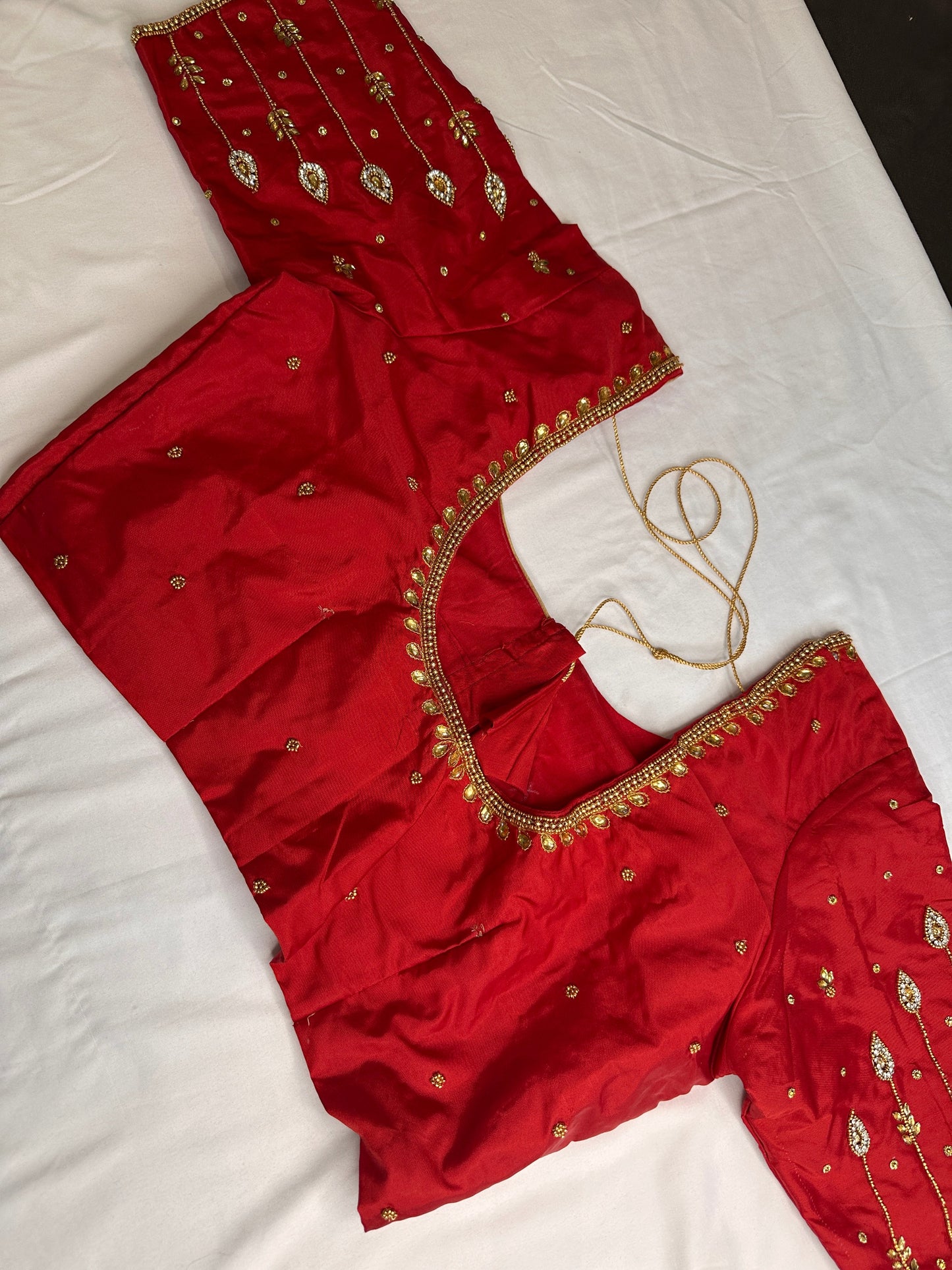 Red Maggam Aari Embroidery Blouse