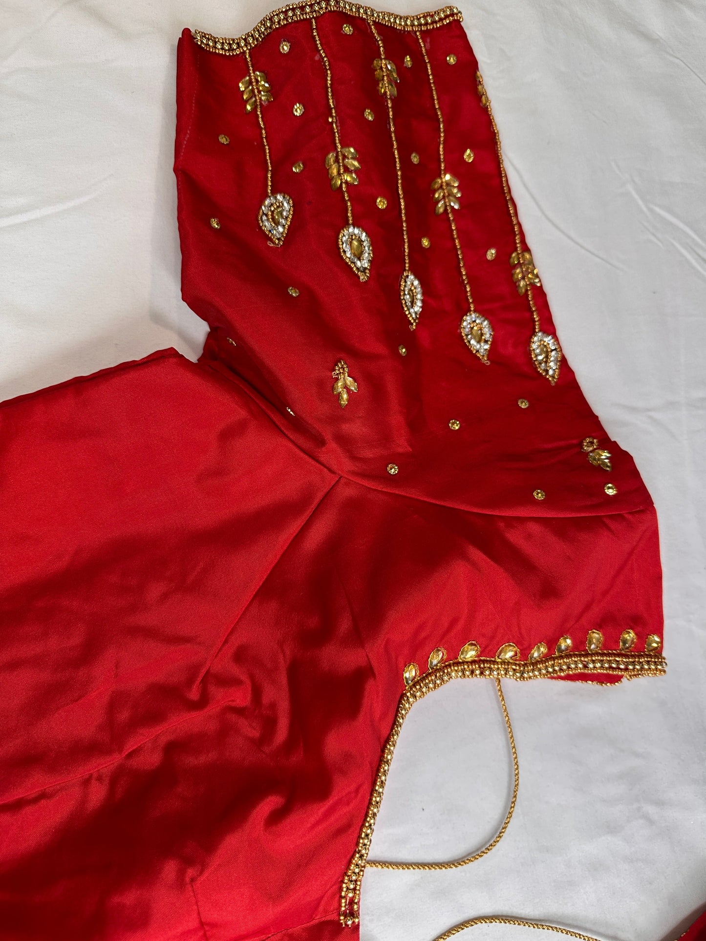 Red Maggam Aari Embroidery Blouse
