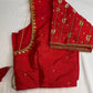 Red Maggam Aari Embroidery Blouse