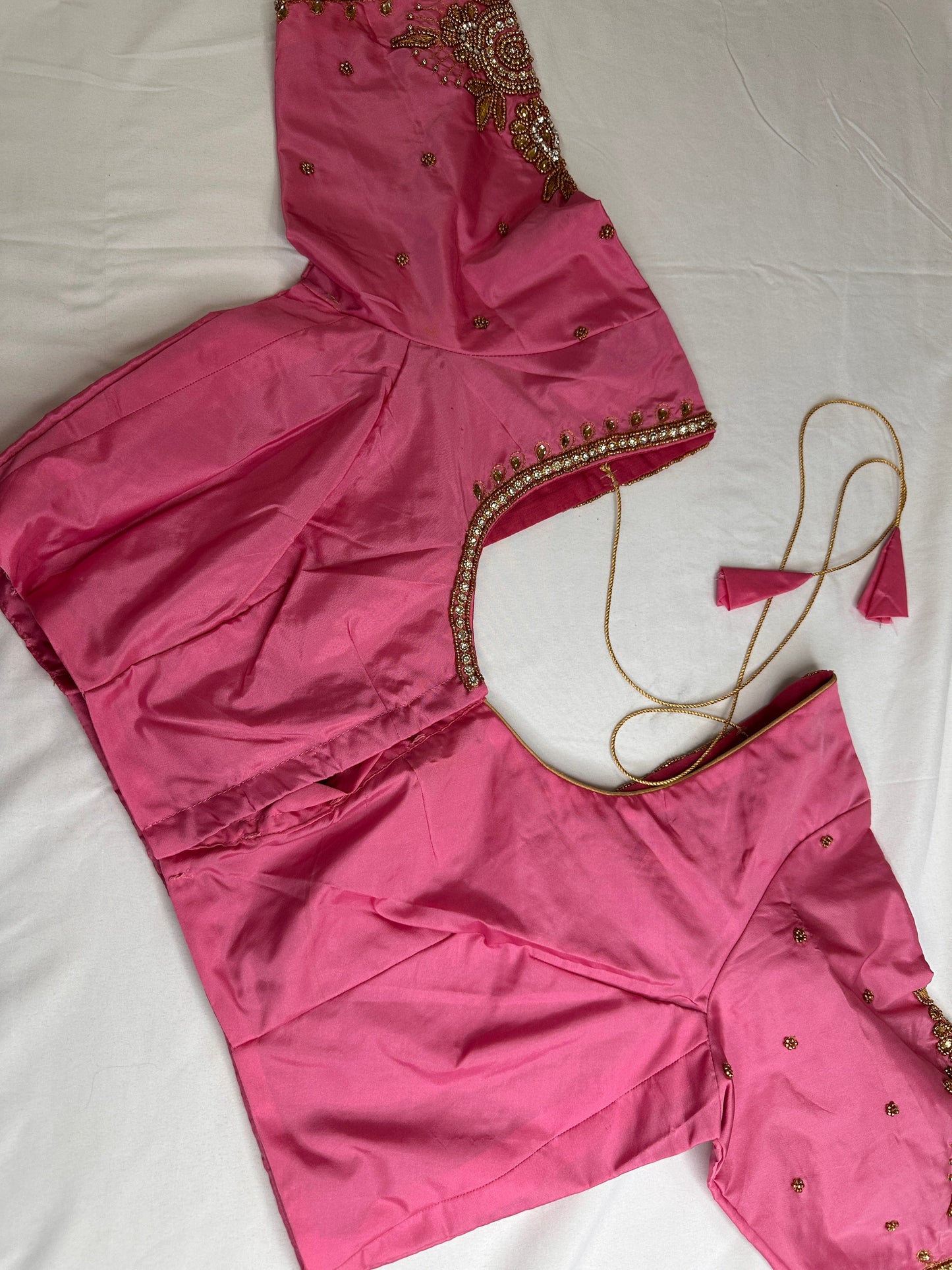 Pink Maggam Aari Embroidery Blouse