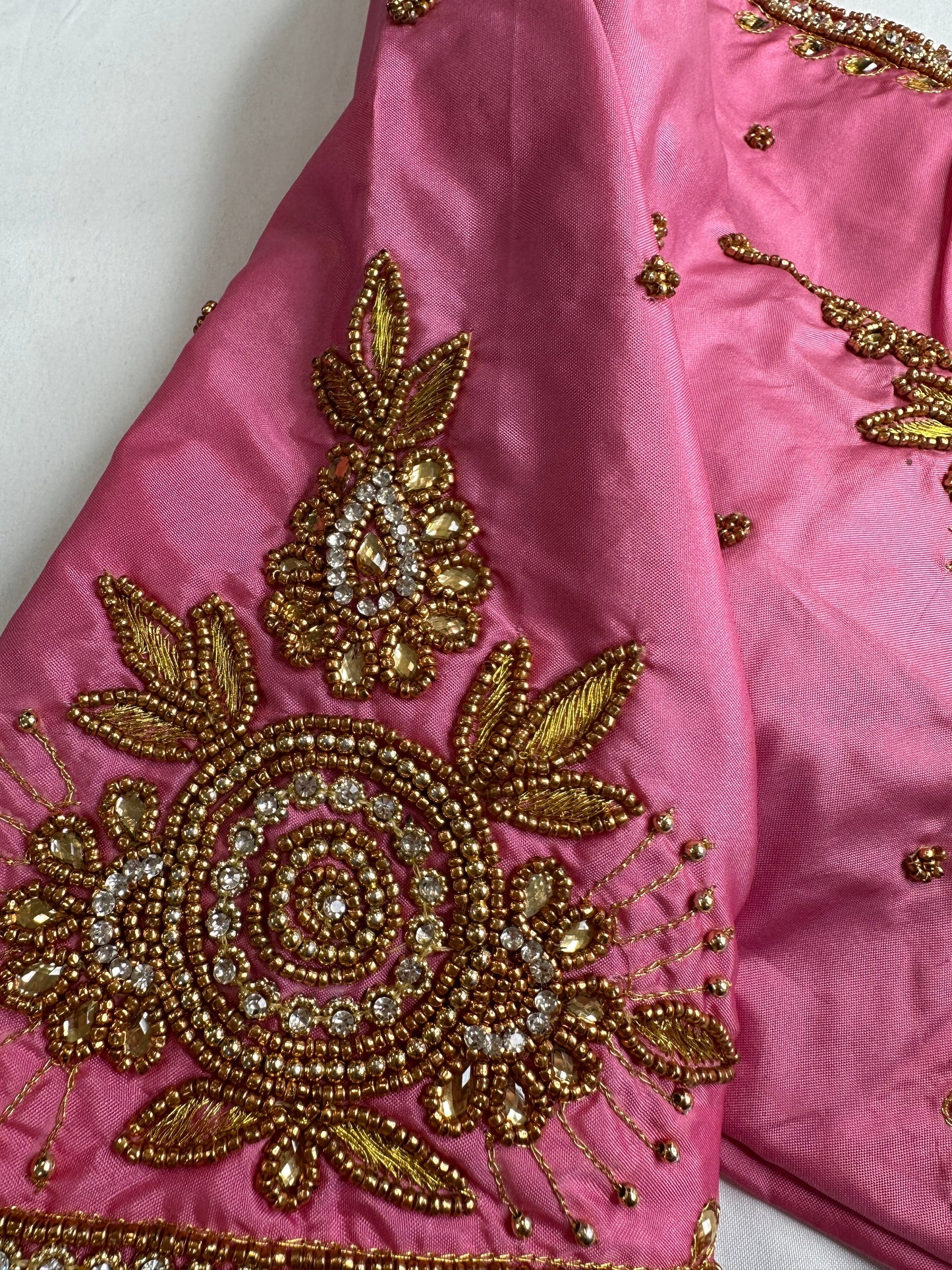 Pink Maggam Aari Embroidery Blouse