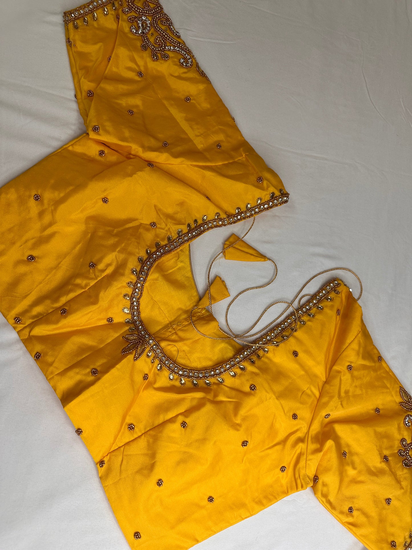 Yellow Maggam Aari Embroidery Blouse