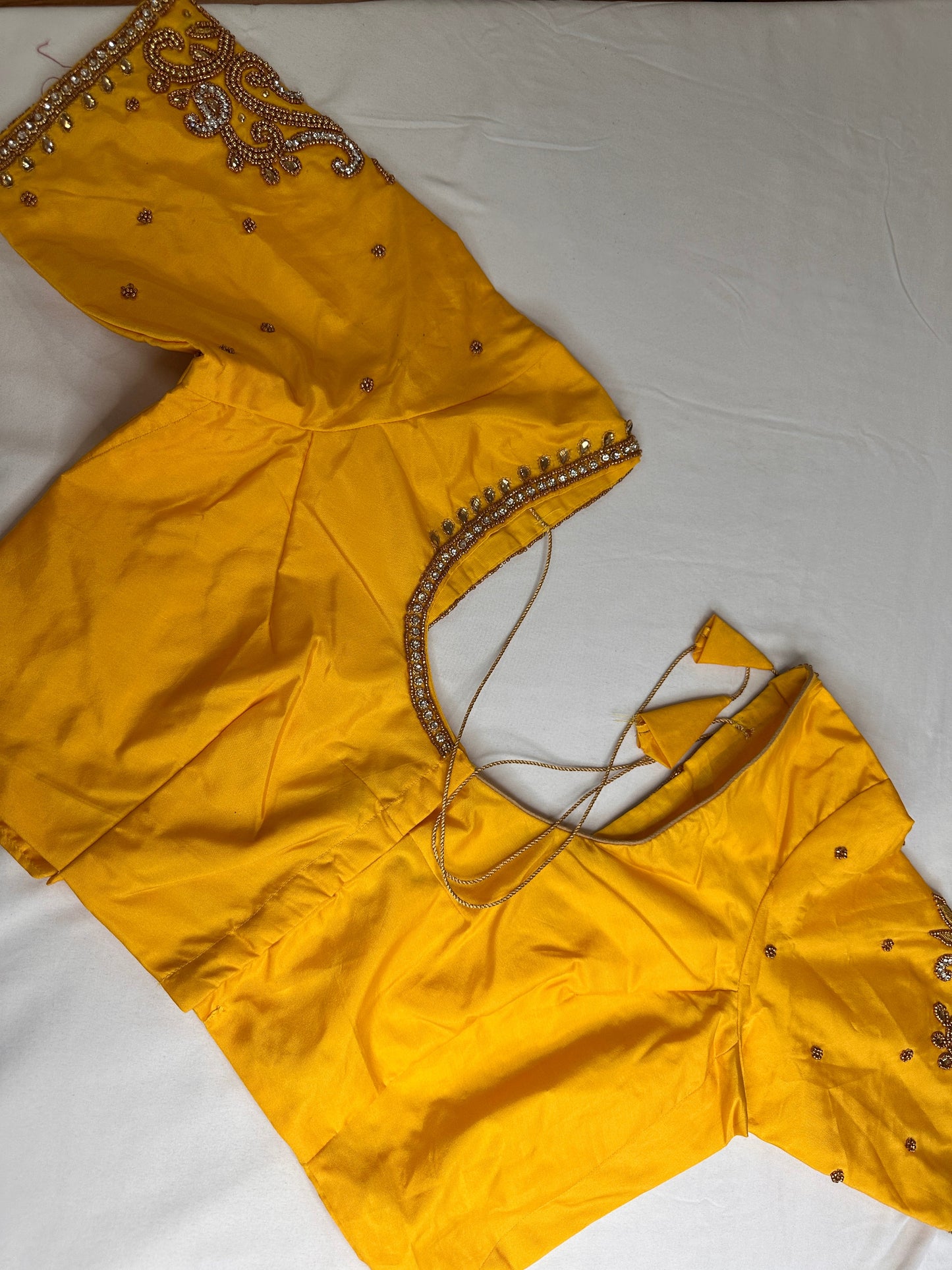 Yellow Maggam Aari Embroidery Blouse