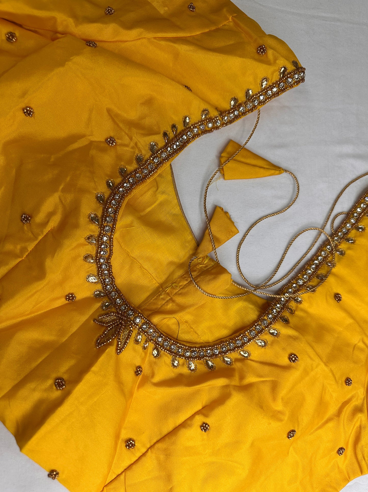 Yellow Maggam Aari Embroidery Blouse