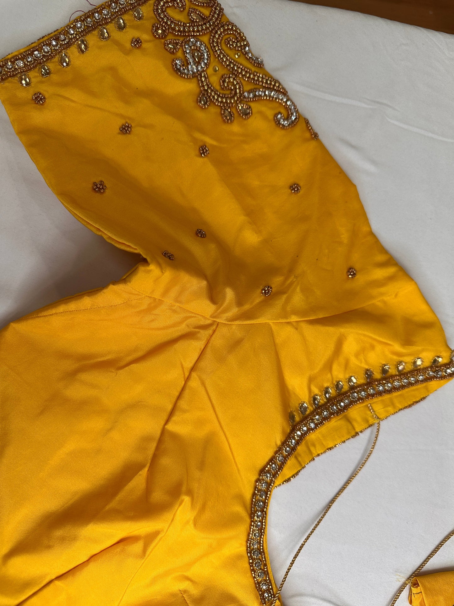 Yellow Maggam Aari Embroidery Blouse