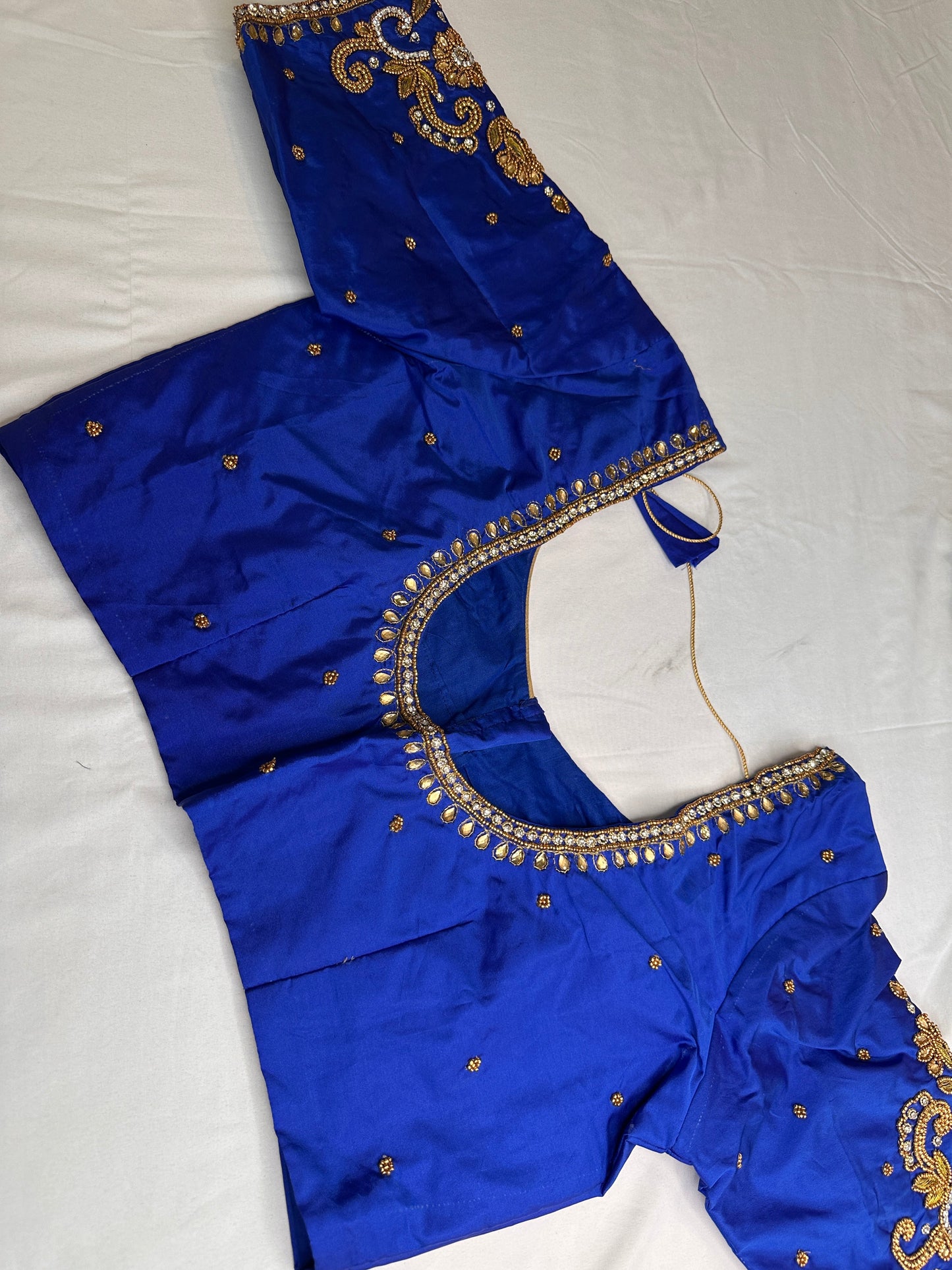 Blue Maggam Aari Embroidery Blouse