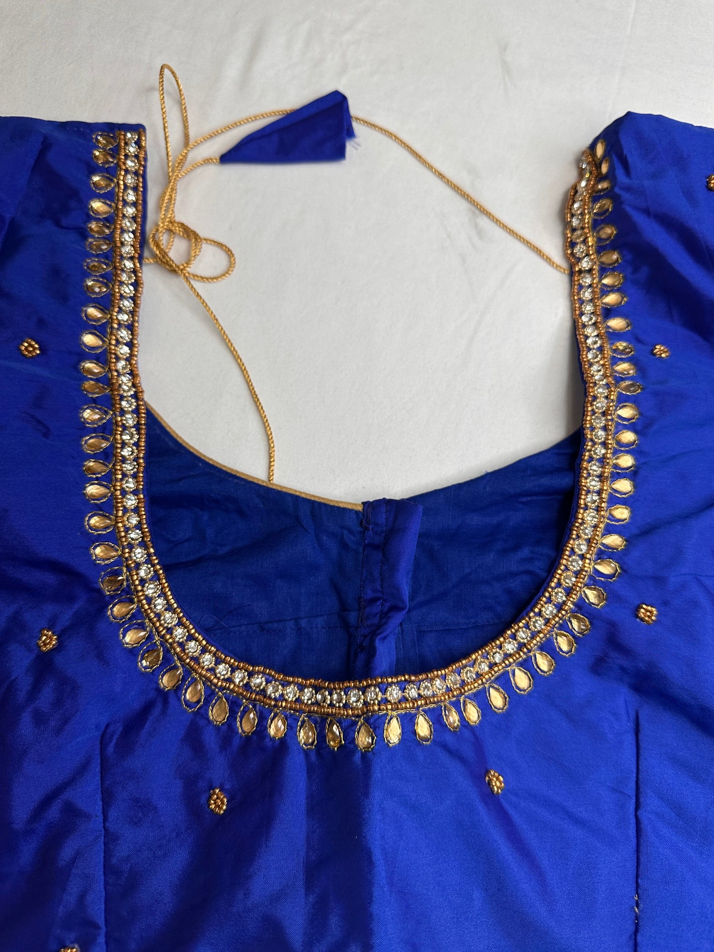 Blue Maggam Aari Embroidery Blouse