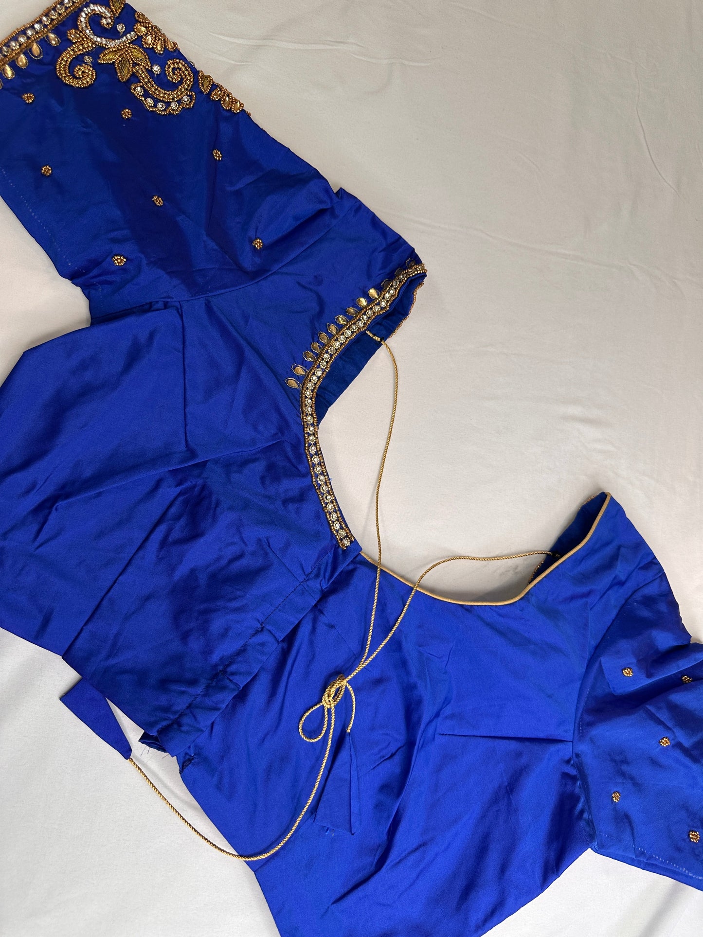 Blue Maggam Aari Embroidery Blouse