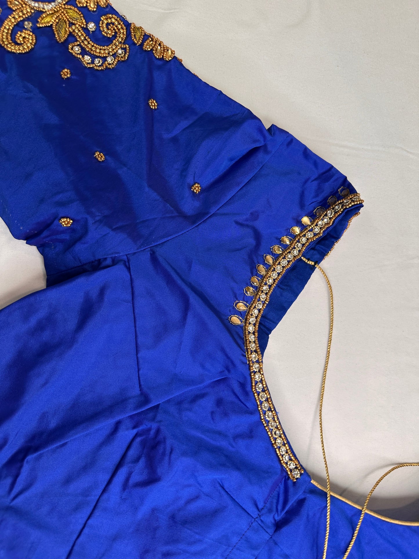 Blue Maggam Aari Embroidery Blouse