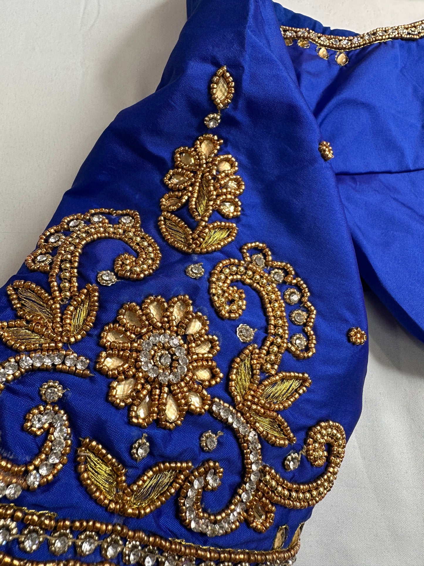 Blue Maggam Aari Embroidery Blouse