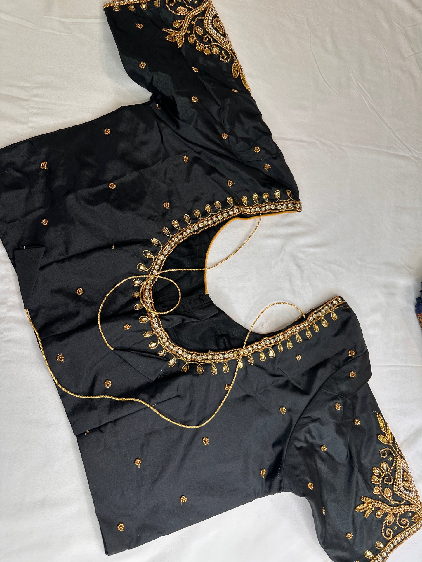 Black Maggam Aari Embroidery Blouse