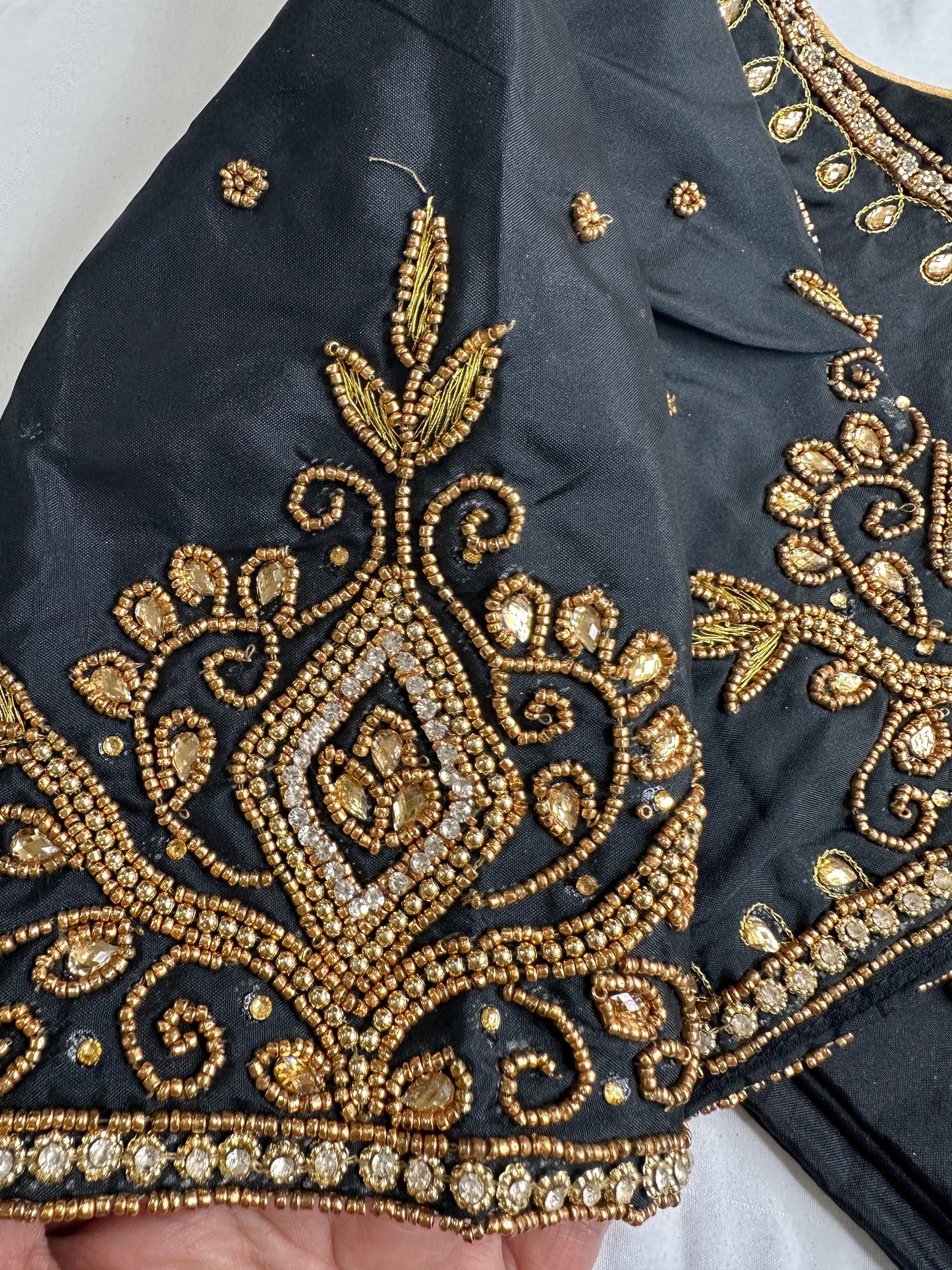 Black Maggam Aari Embroidery Blouse