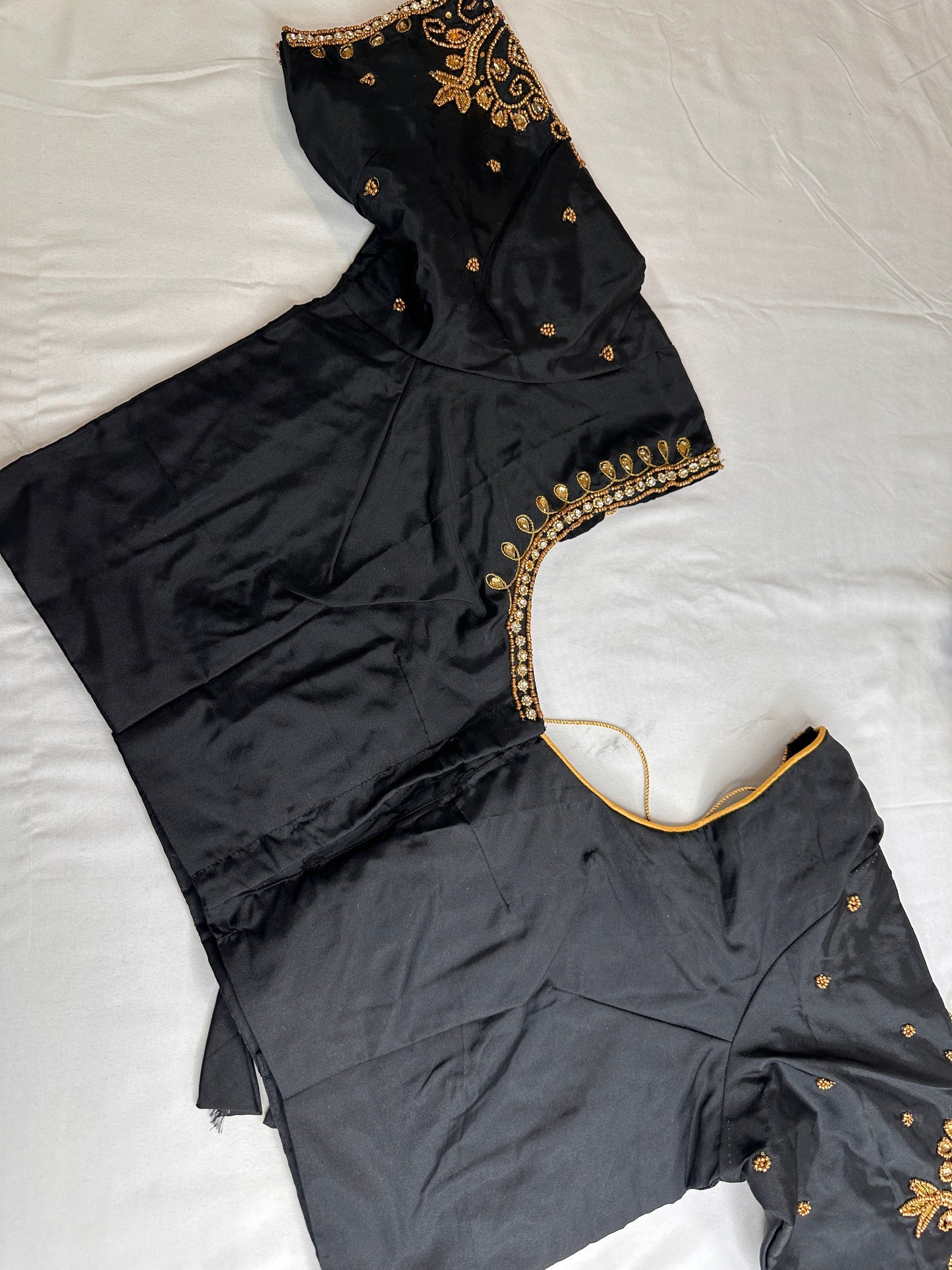 Black Maggam Aari Embroidery Blouse