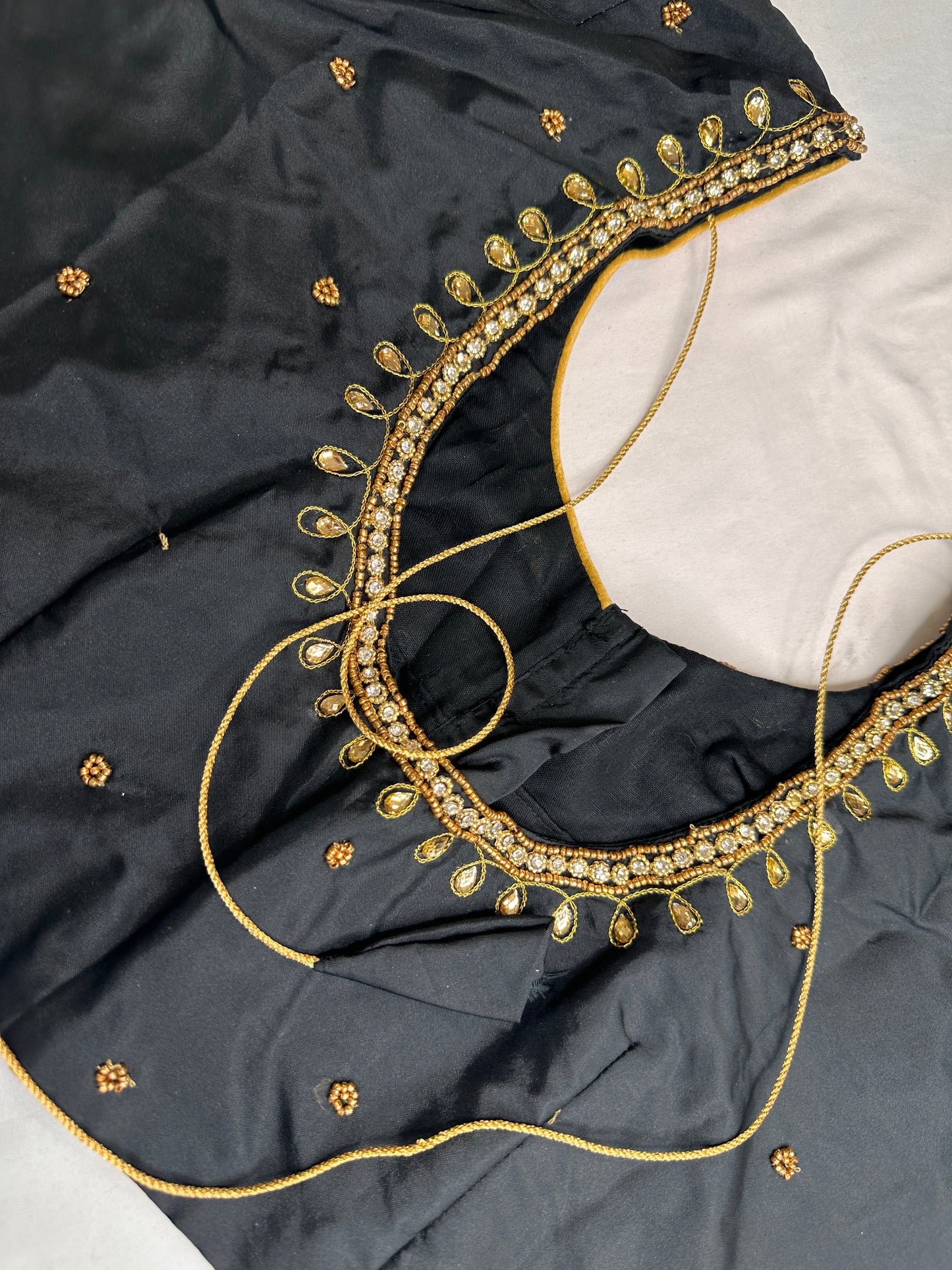 Black Maggam Aari Embroidery Blouse
