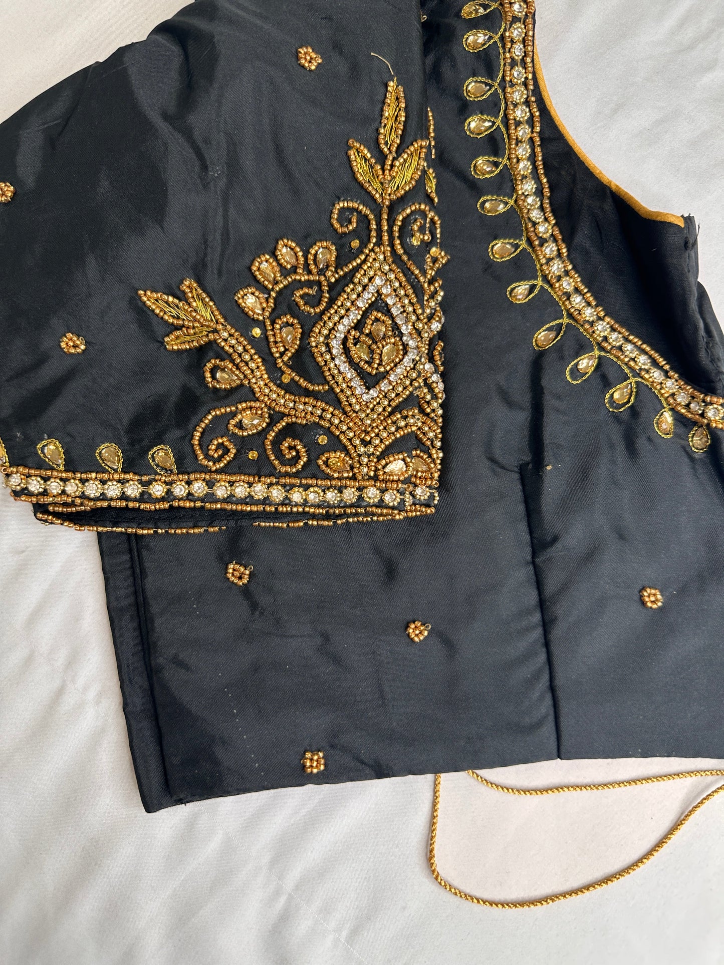 Black Maggam Aari Embroidery Blouse