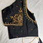 Black Maggam Aari Embroidery Blouse