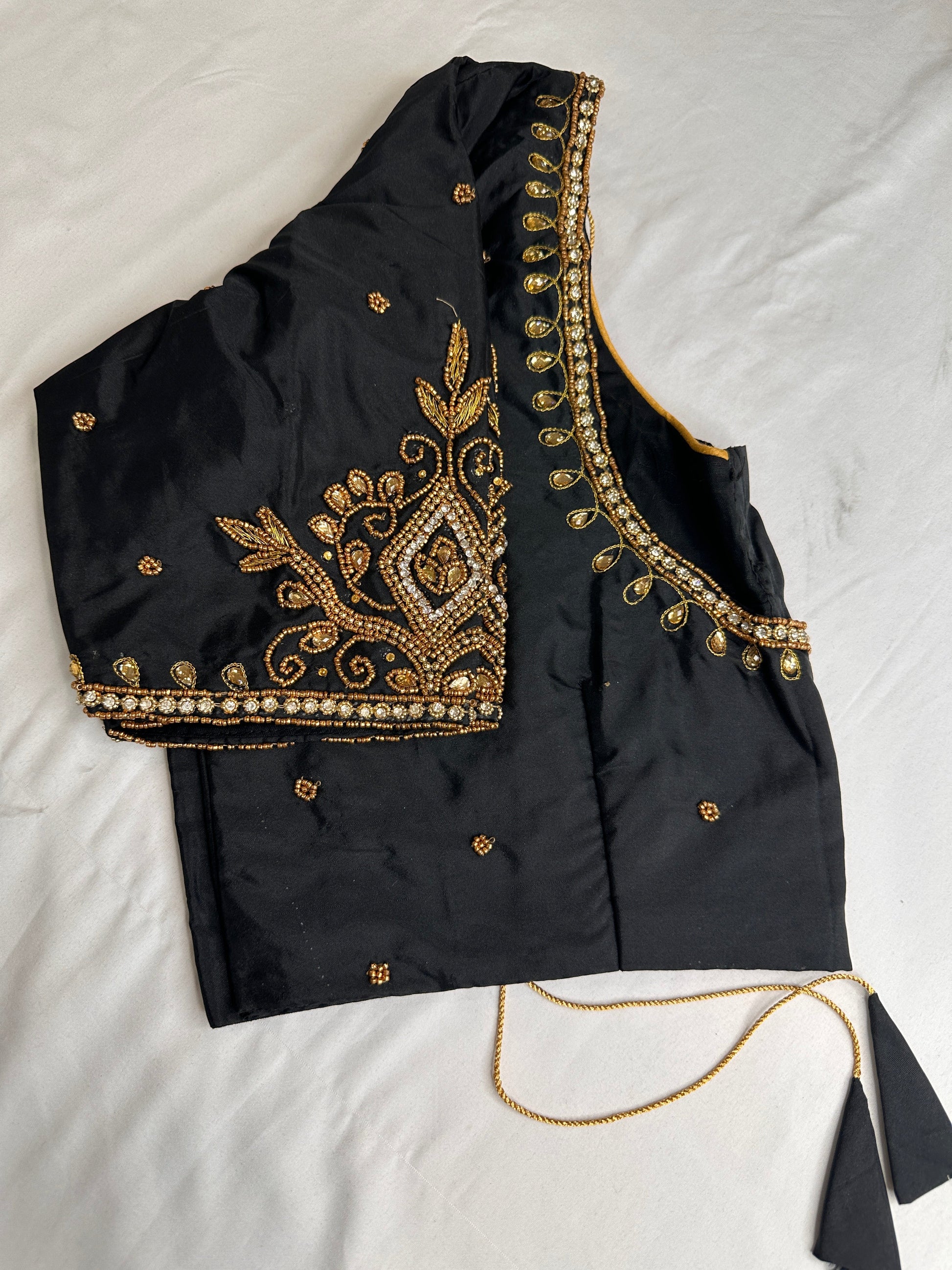 Black Maggam Aari Embroidery Blouse