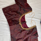 Plum Maggam Aari Embroidery Blouse