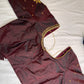 Plum Maggam Aari Embroidery Blouse