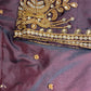Plum Maggam Aari Embroidery Blouse