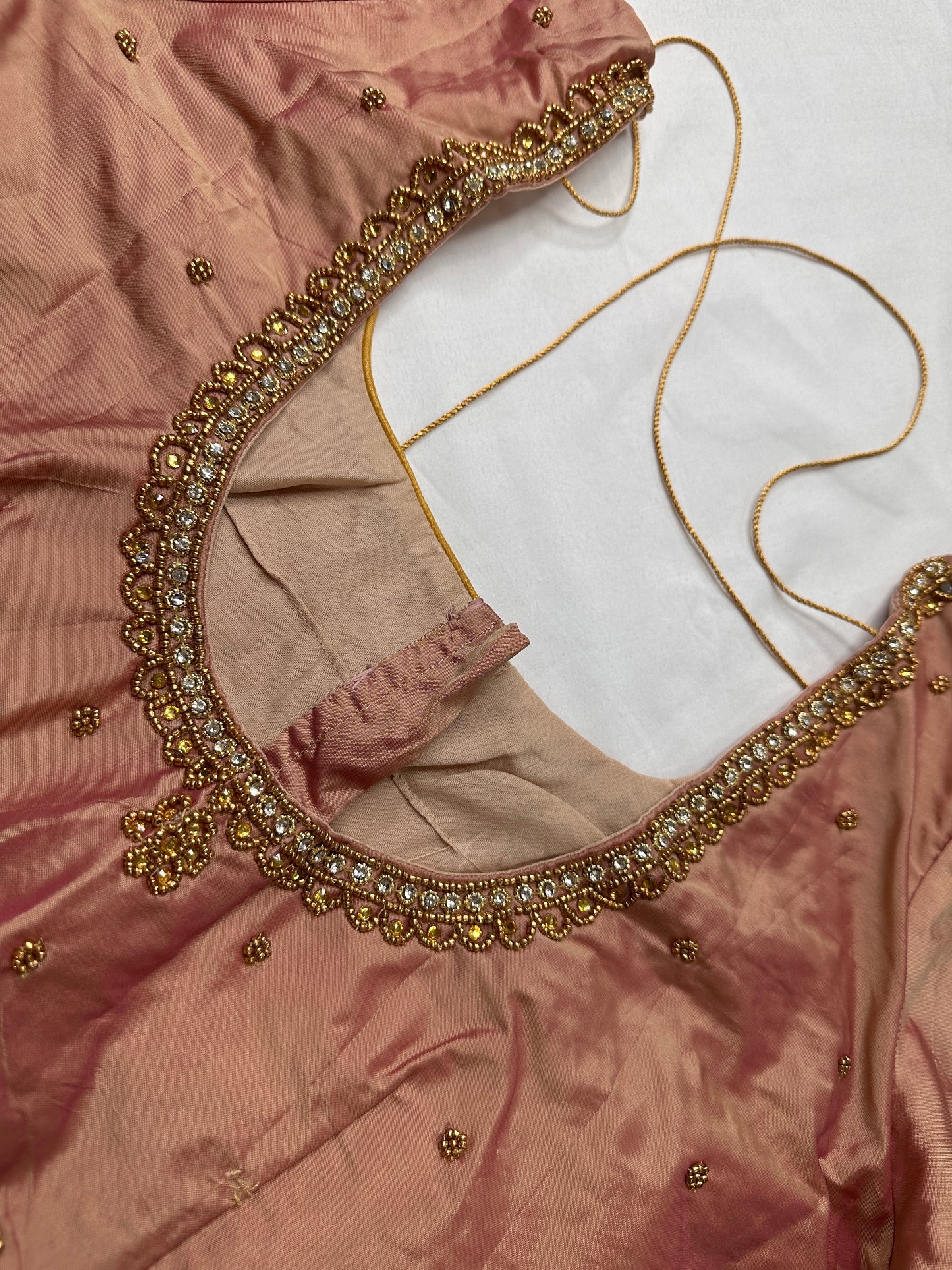 Dusty Rose Maggam Aari Embroidery Blouse