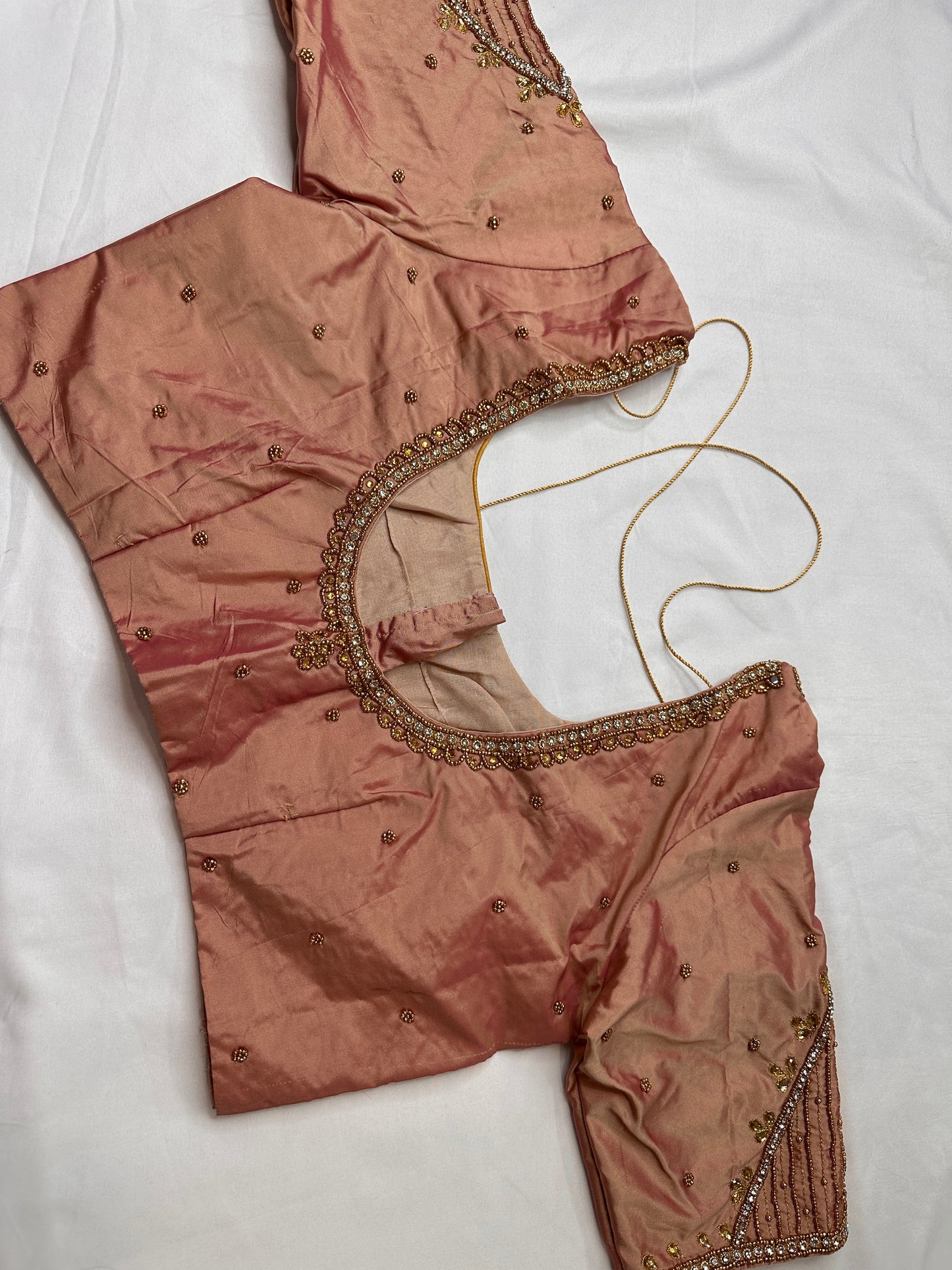 Dusty Rose Maggam Aari Embroidery Blouse