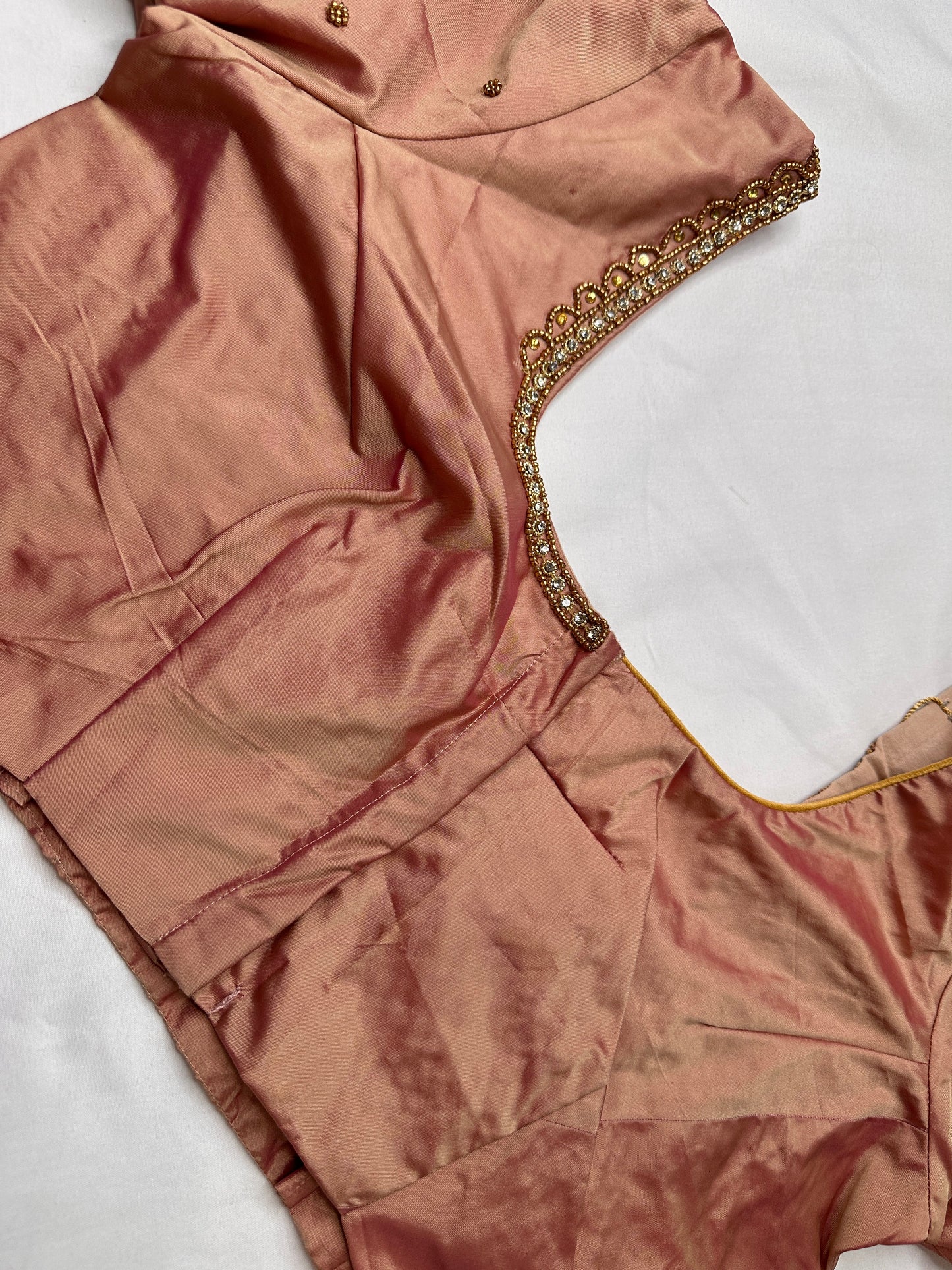 Dusty Rose Maggam Aari Embroidery Blouse