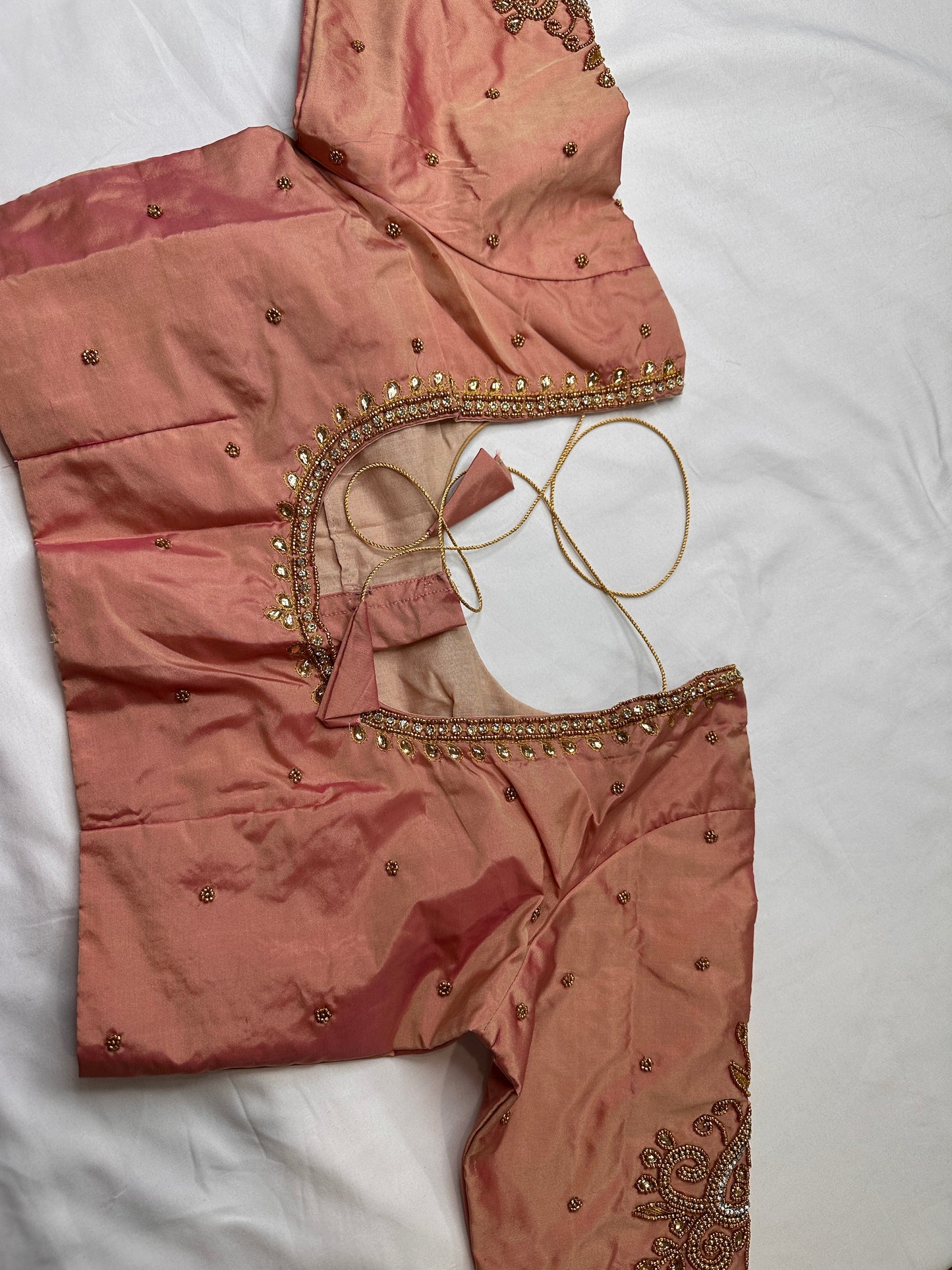 Dusty Rose Maggam Aari Embroidery Blouse