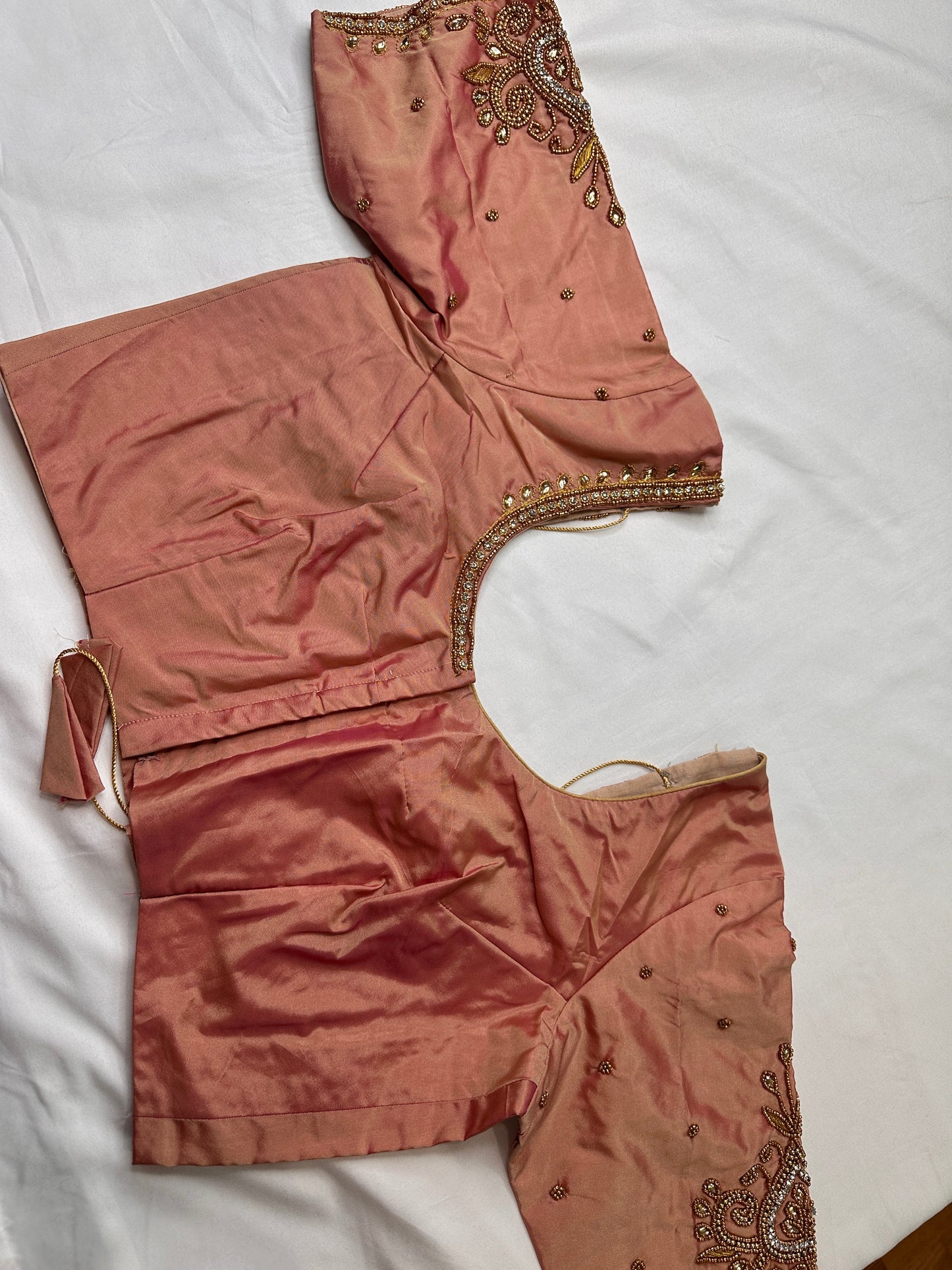 Dusty Rose Maggam Aari Embroidery Blouse