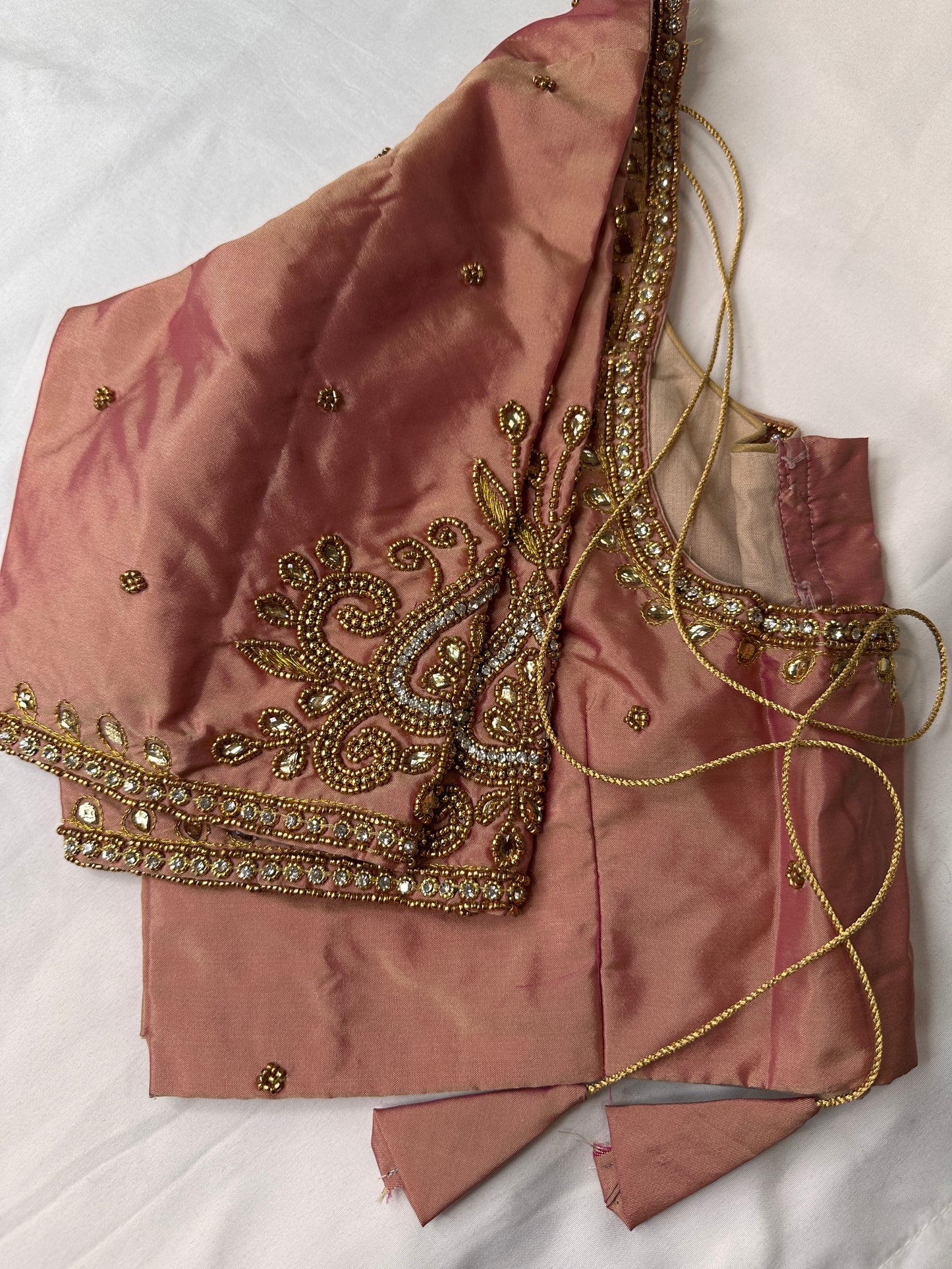 Dusty Rose Maggam Aari Embroidery Blouse