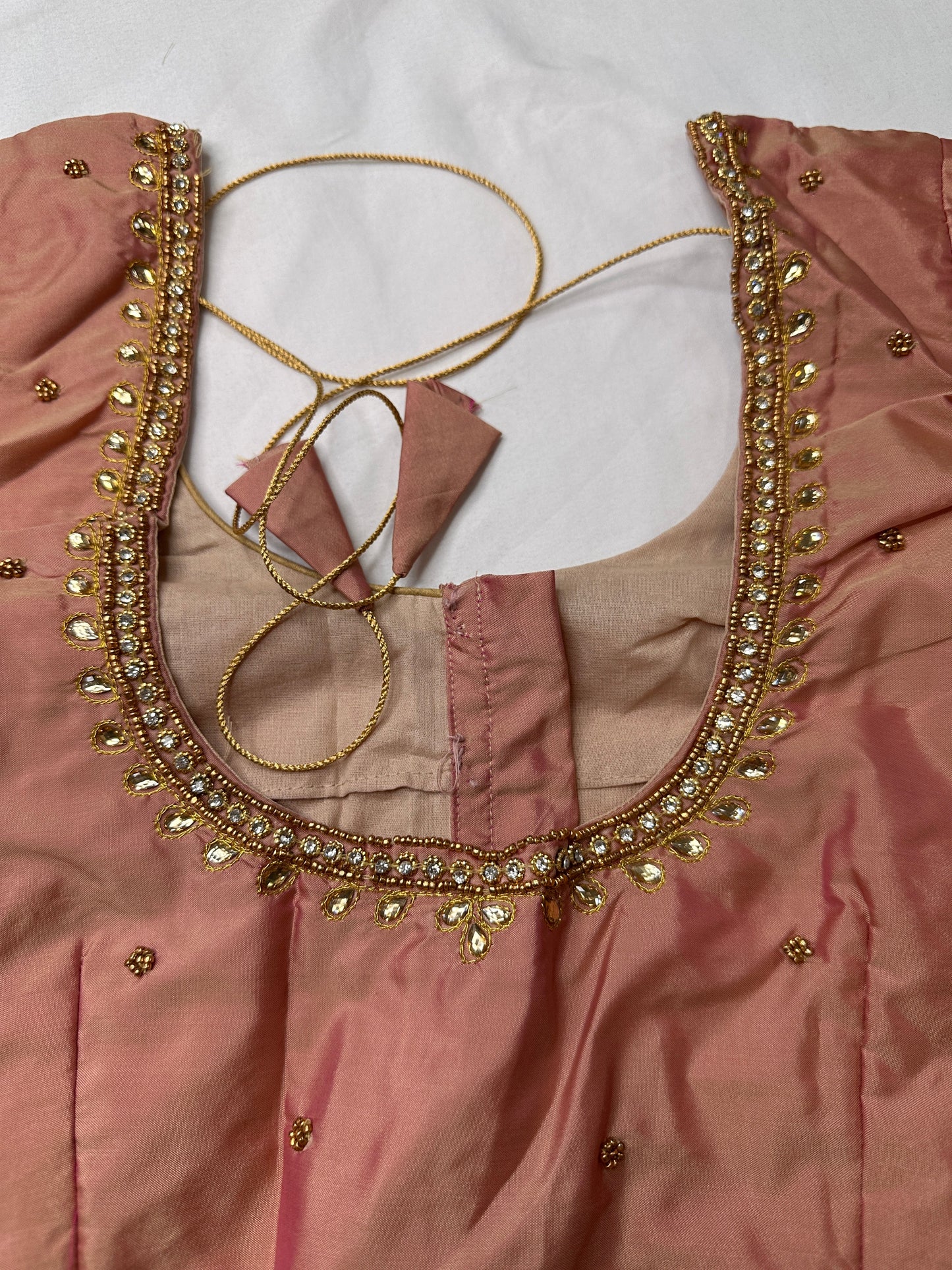 Dusty Rose Maggam Aari Embroidery Blouse