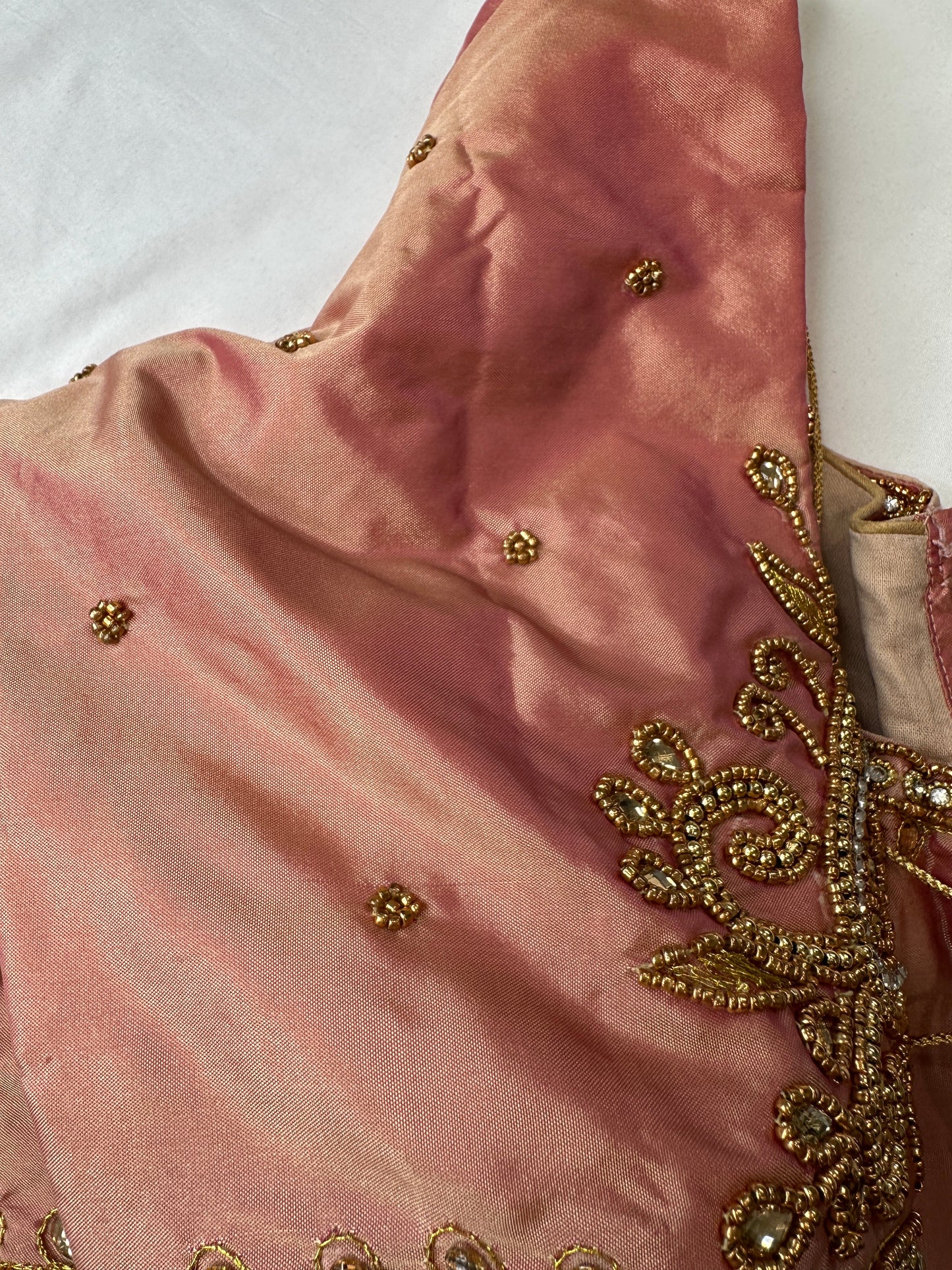 Dusty Rose Maggam Aari Embroidery Blouse