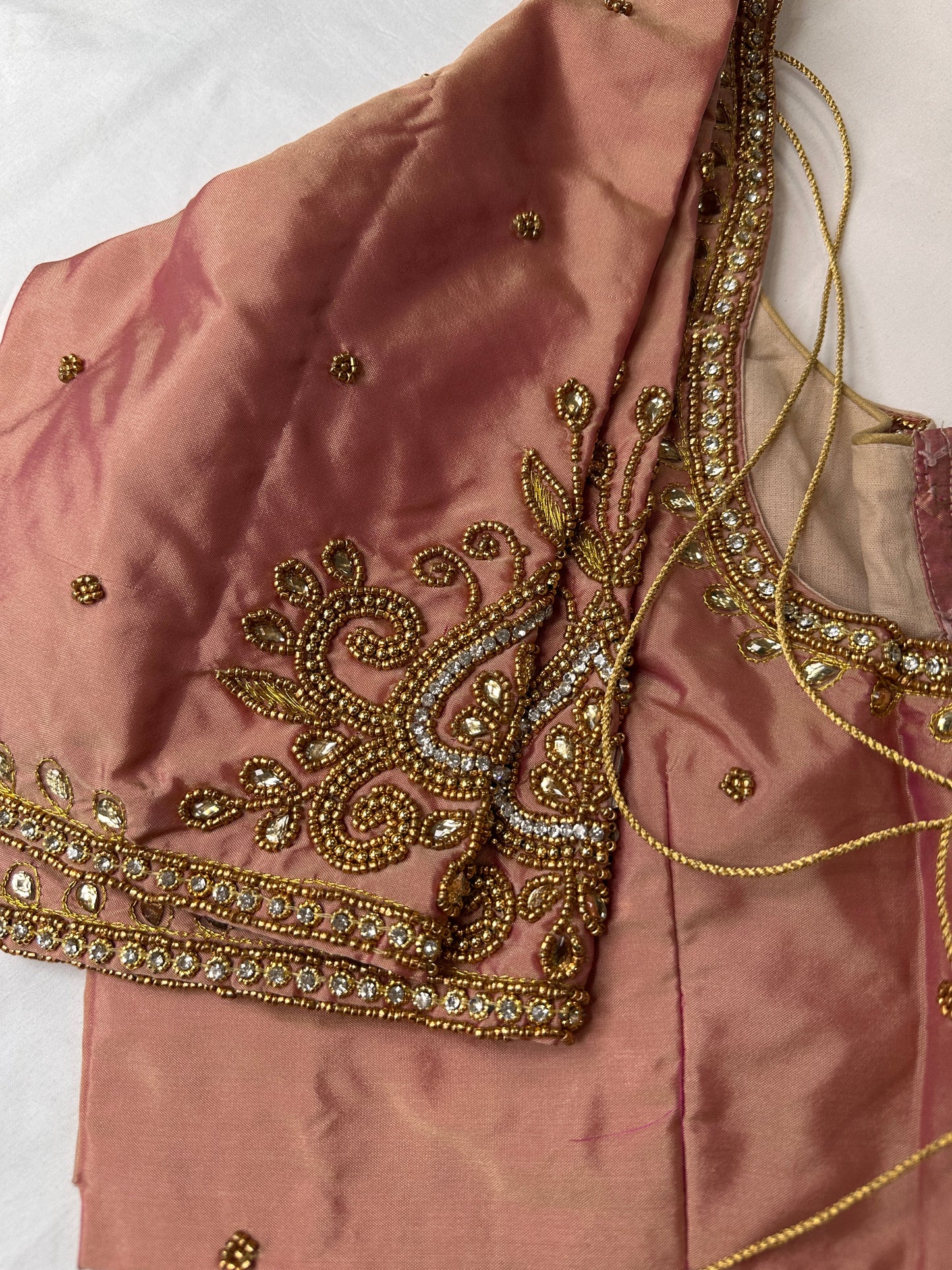 Dusty Rose Maggam Aari Embroidery Blouse