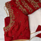 Red Maggam Aari Embroidery Blouse