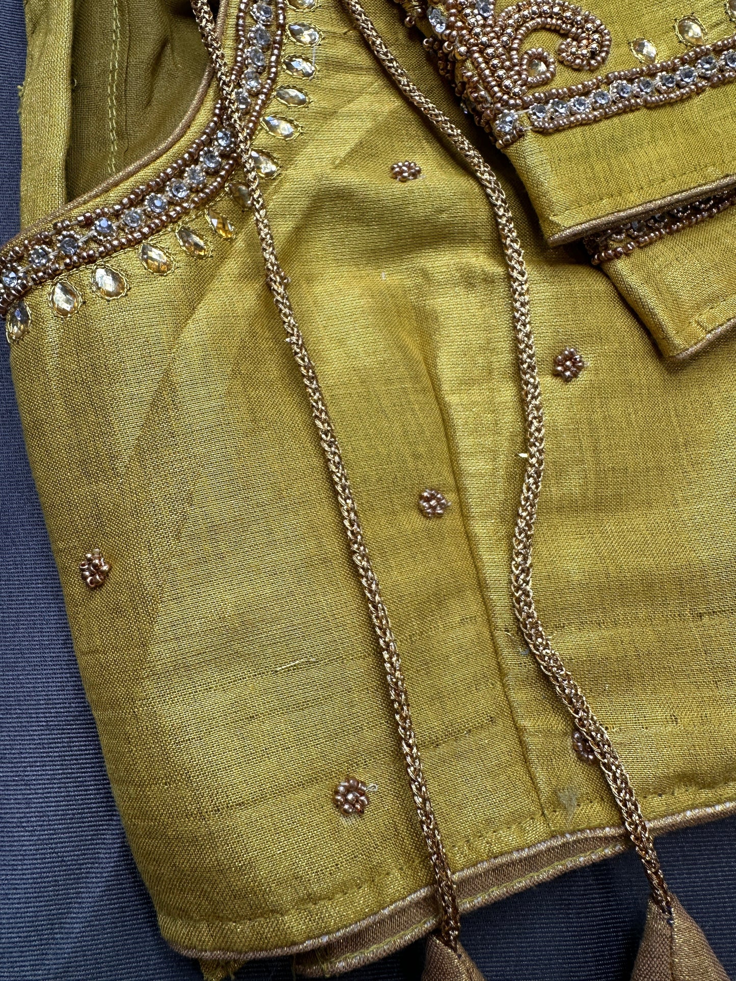 Gold Maggam Aari Embroidery Blouse