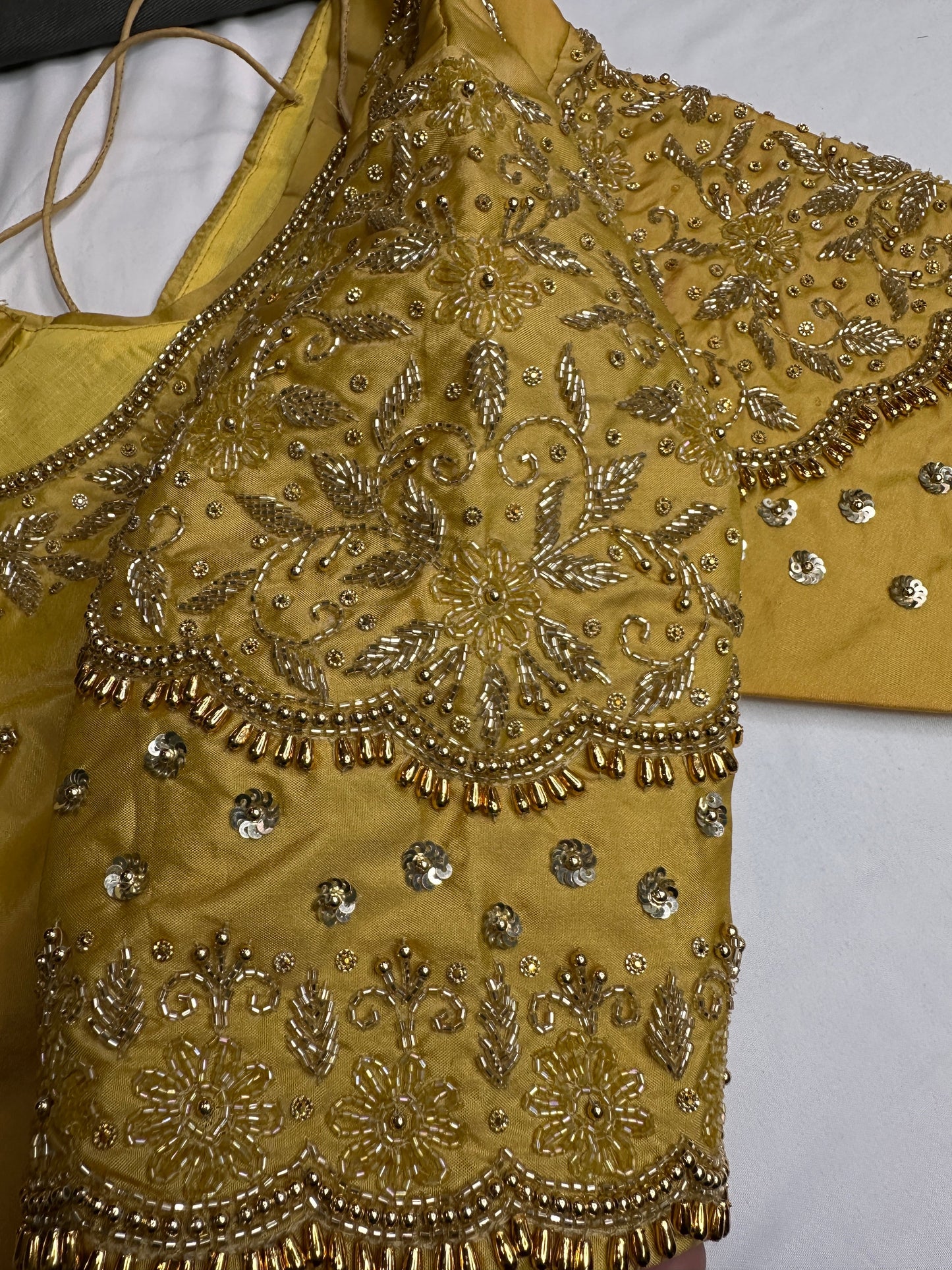 Gold Maggam Aari Embroidery Blouse