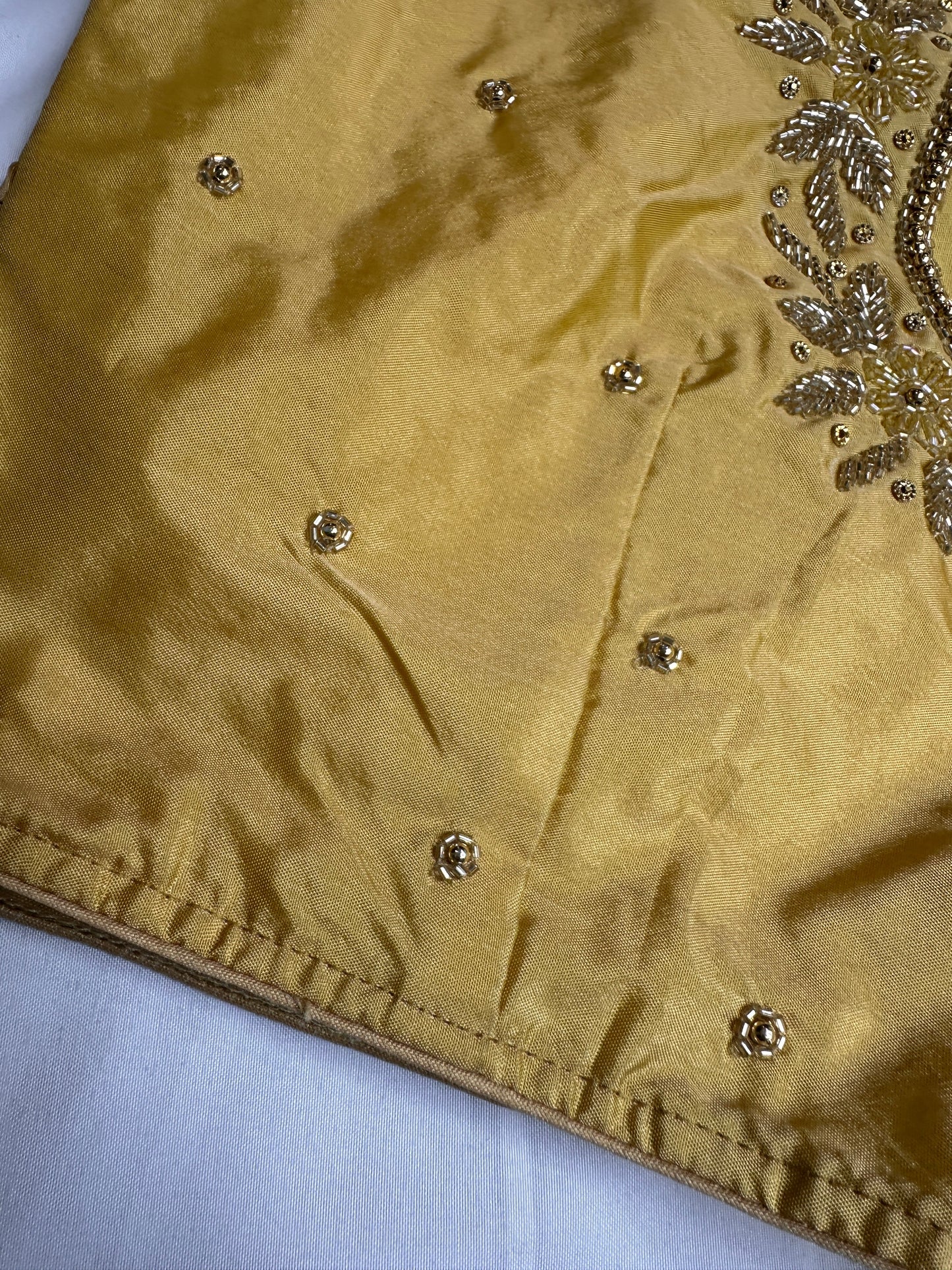 Gold Maggam Aari Embroidery Blouse