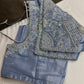 Blue Maggam Aari Embroidery Blouse