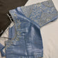 Blue Maggam Aari Embroidery Blouse