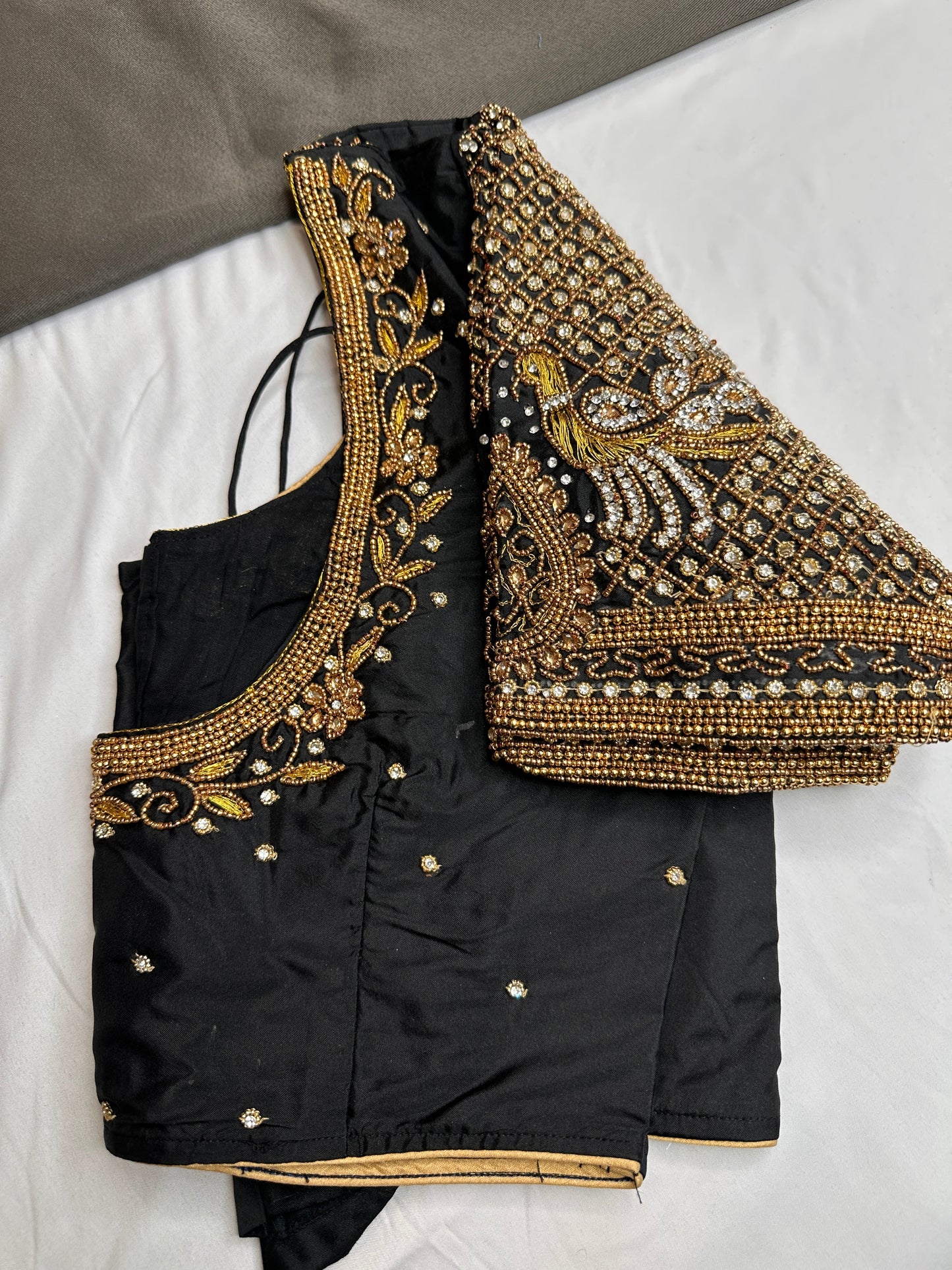 Black Silk Maggam Aari Work Blouse
