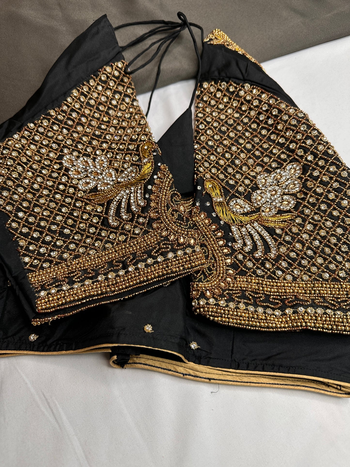 Black Silk Maggam Aari Work Blouse