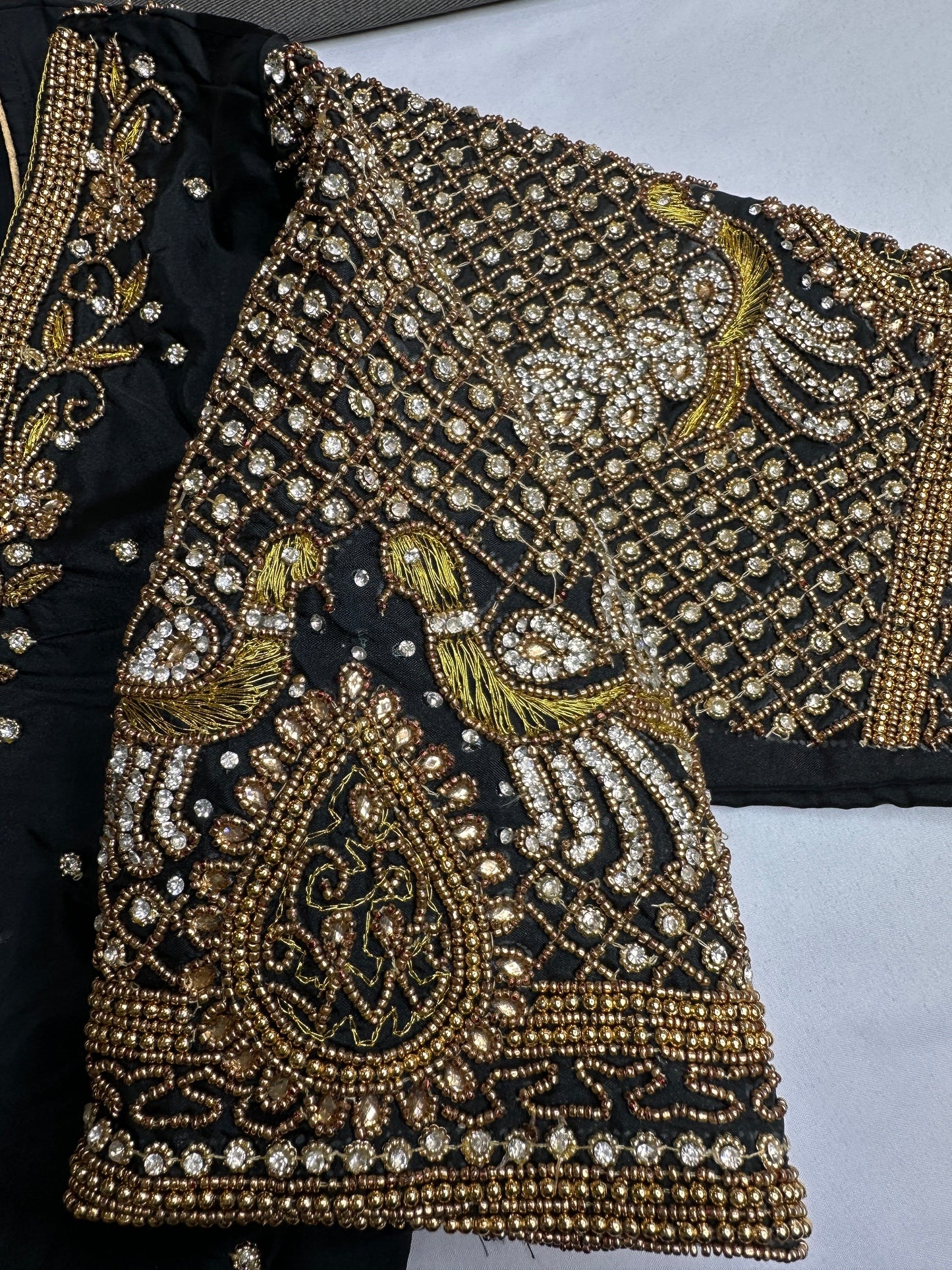 Black Silk Maggam Aari Work Blouse