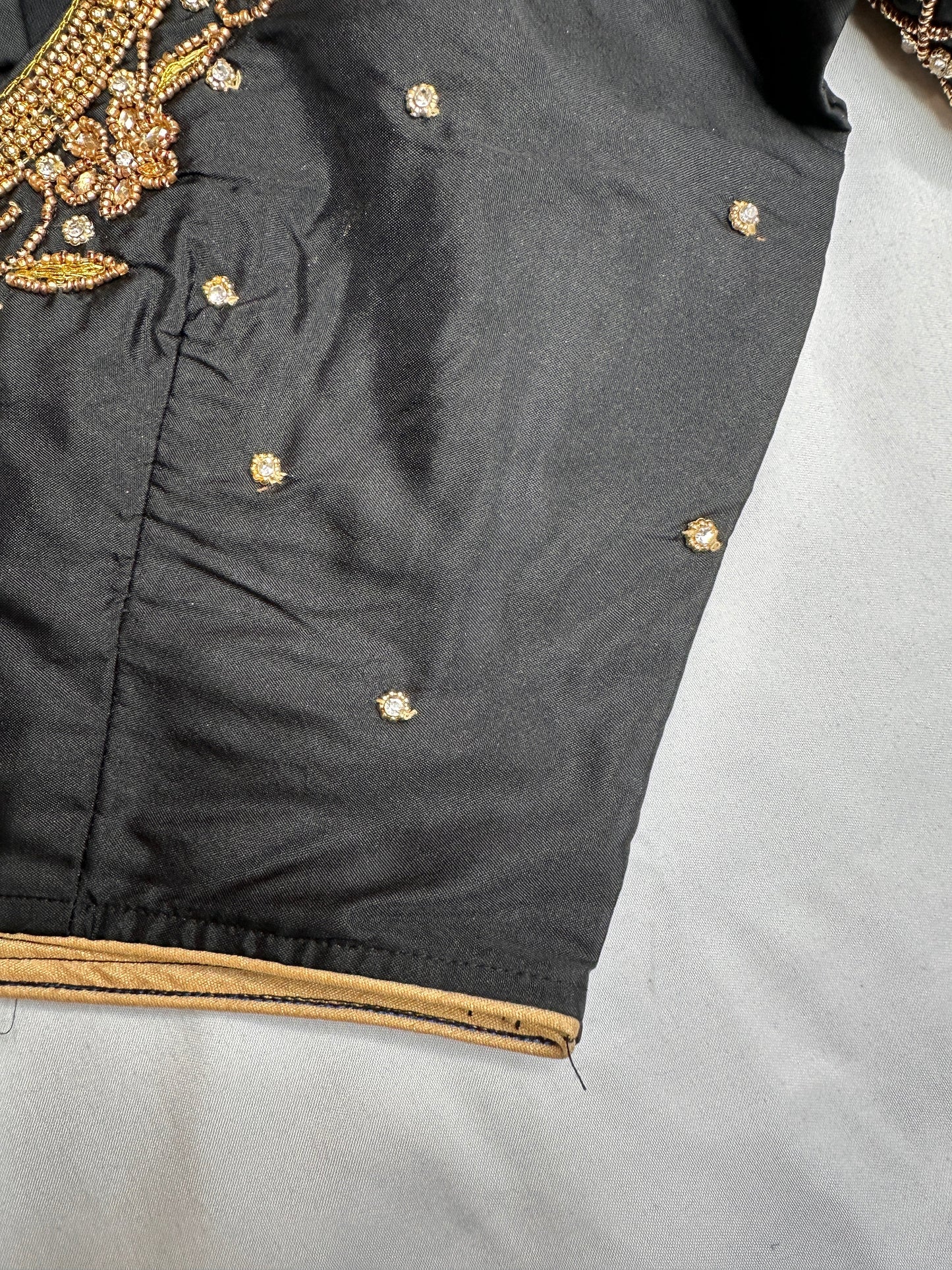 Black Silk Maggam Aari Work Blouse