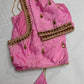 Pink Silk Maggam Aari Work Blouse