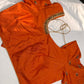 Orange Silk Maggam Aari Work Blouse