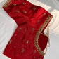 Red Silk Maggam Aari Work Blouse