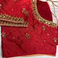 Red Silk Maggam Aari Work Blouse