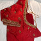 Red Silk Maggam Aari Work Blouse